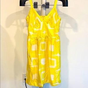Yellow 100% silk dress